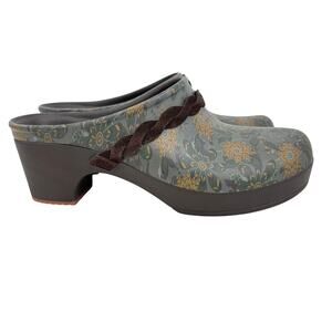 Crocs Sarah shoes women's 10 mules clogs slip on floral braided heeled comfort